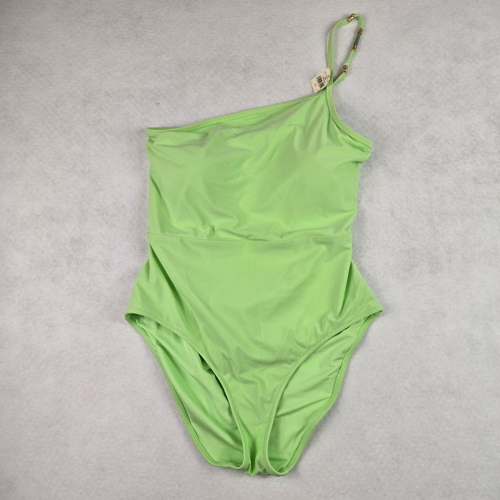 Aerie One-Shoulder Green Swimsuit